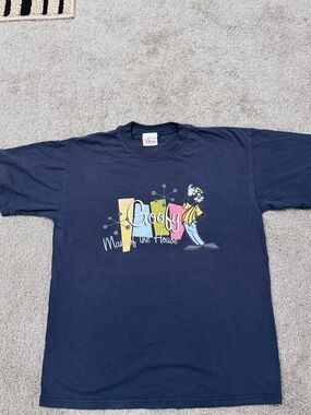 Disney Navy Blue Graphic Tee with Subtle Light Gray Print